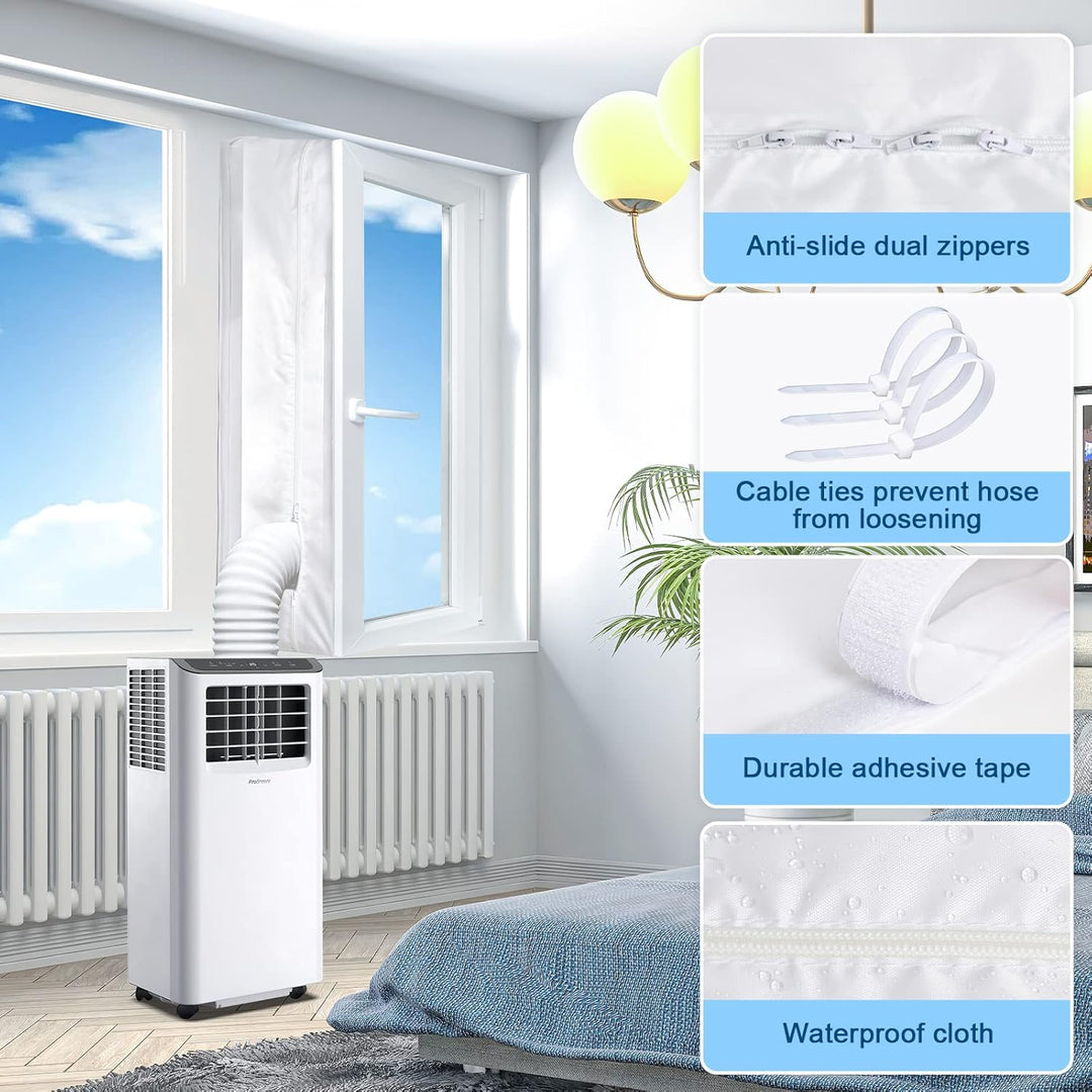 EGNBU 300CM Fensterabdichtung für Mobile Klimageräte, Klimaanlagen, Wäschetrockner, Ablufttrockner,