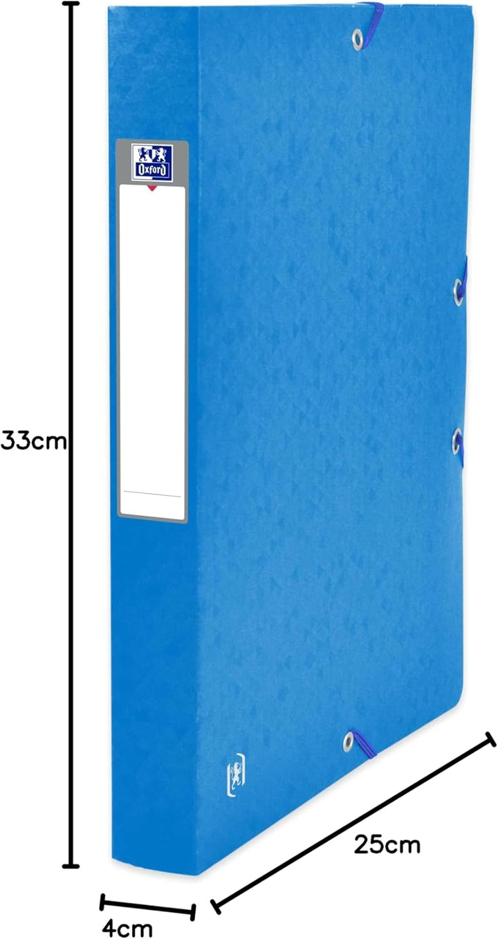 Oxford SammelboxA4, aus Karton, 4 cm Rückenbreite, blau, 9 Stück 4 cm Rückenbreite blau, 4 cm Rücken