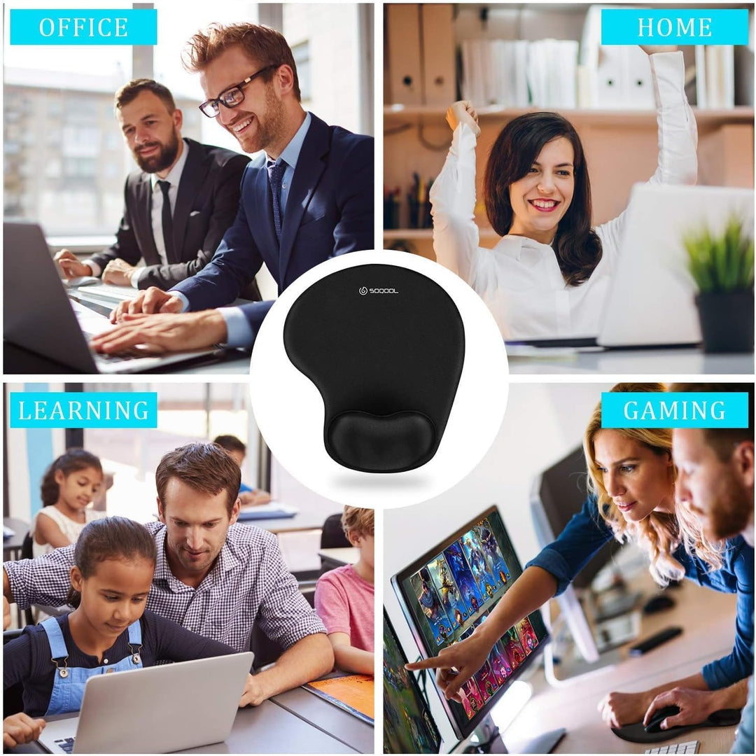 Soqool Mauspad mit Gelkissen, Waschbar Mousepad Ergonomisches Mausmatte mit Handgelenkpolster Handau
