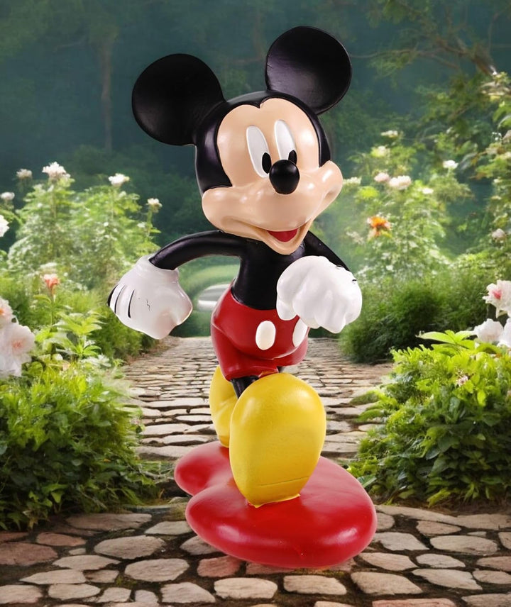 Mickey Mouse Gartenfigur Wetterfeste Disney Dekoration für Garten Zuhause | 20cm Polyresin Statue |