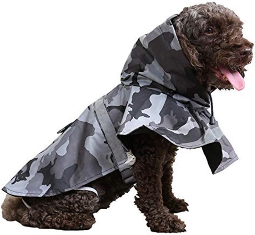 KoKoBin Reflektierend Hunderegenmantel mit Kapuze ultraleichte atmungsaktive wasserdichte Hundejacke
