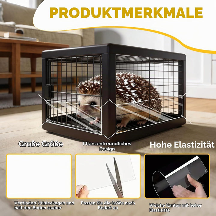 Haustierkäfig-Einlage,12 Stück Transparente Haustierkäfig Einlage PVC Haustierkäfigeinlage 35.6x11.5