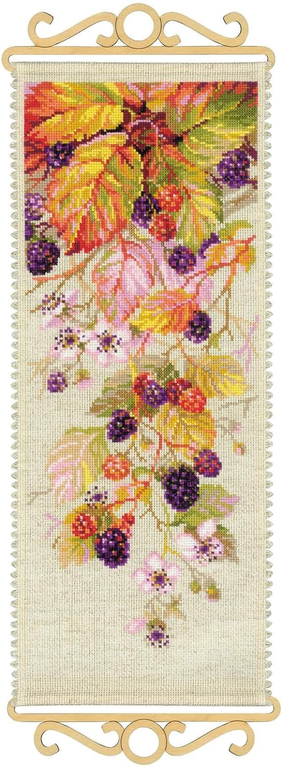 Riolis Kreuzstich-Set BlackBerry Kreuzstich-kit7.5-inch X 19 14 Count, Acryl, Mehrfarbig