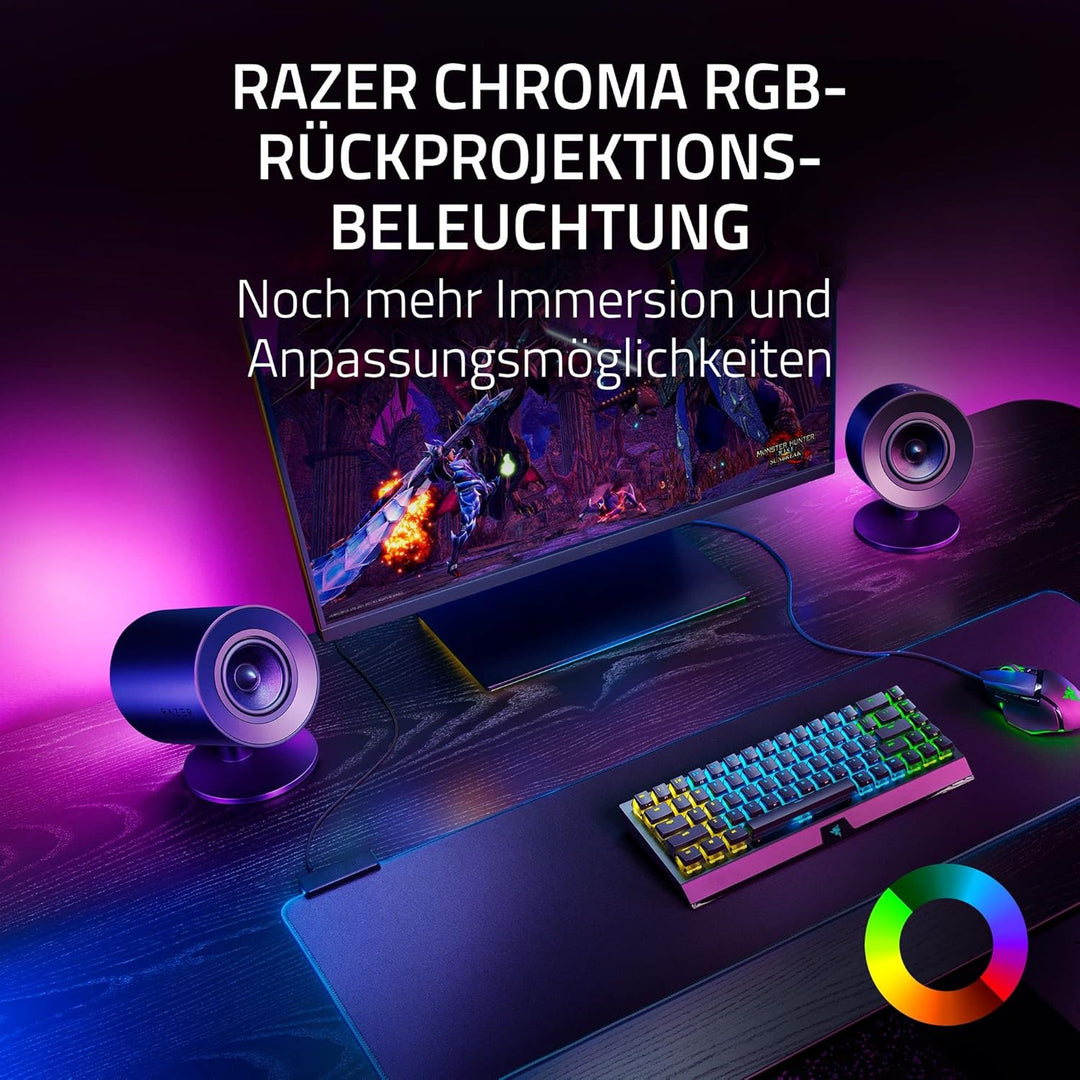 Razer Nommo V2 - Full-Range-2.1-Gaming-Lautsprecher für PC mit kabelgebundenem Subwoofer (3-Zoll-Ful