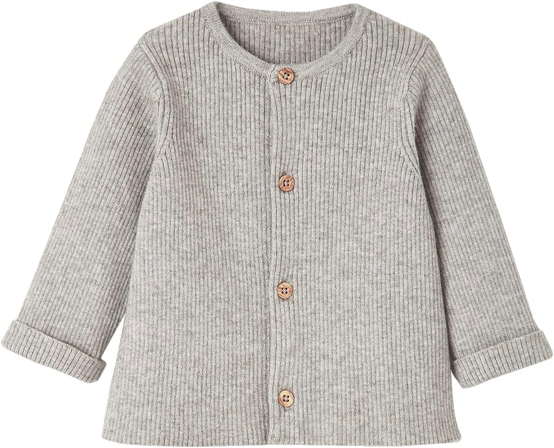 Vertbaudet Baby-Set: Jäckchen & Hose, Strick hellgrau meliert 71 71 hellgrau meliert, 71 hellgrau me