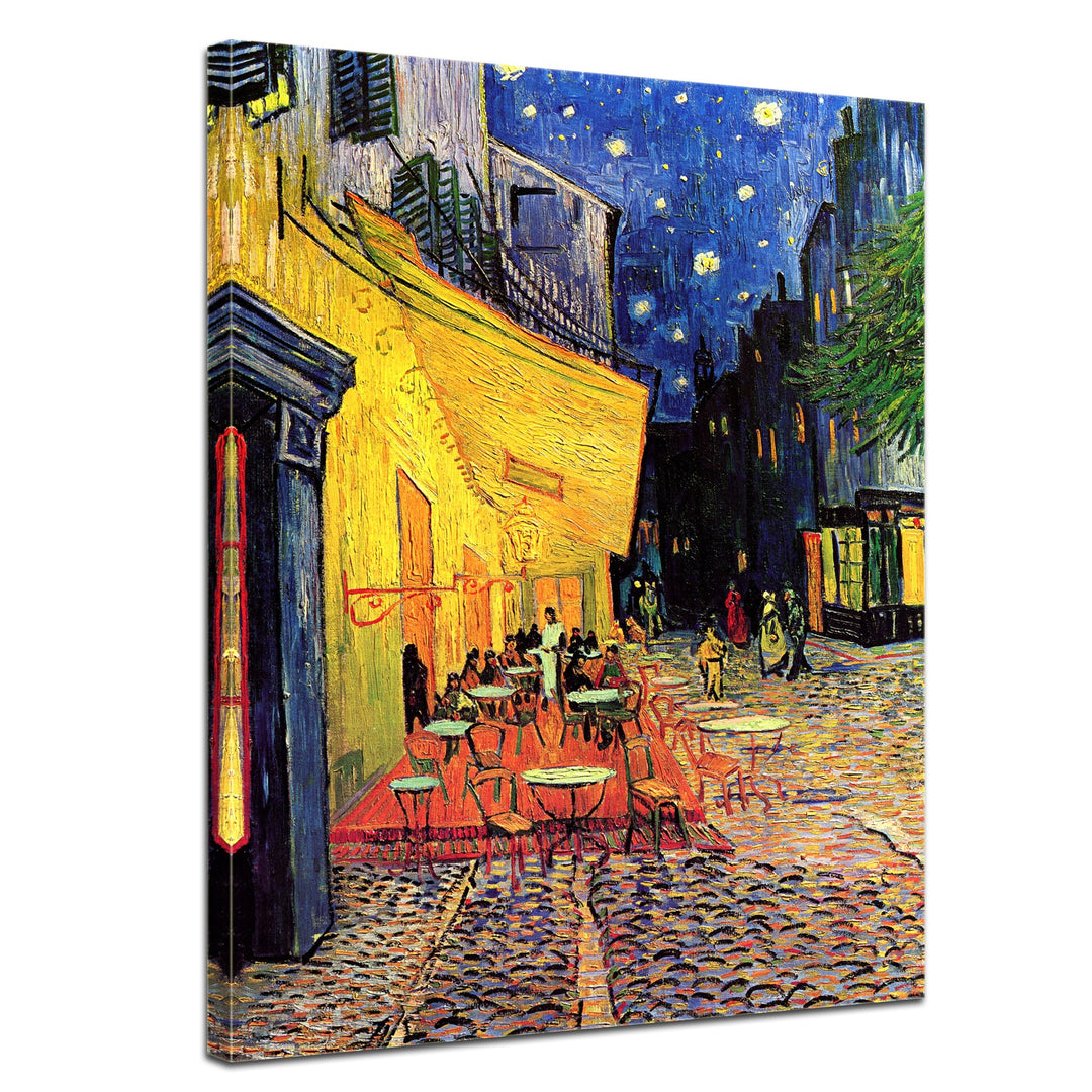 Bilderdepot24 Bild auf Leinwand | Vincent van Gogh Caféterrasse am Abend in 60x80 cm als Wandbild |