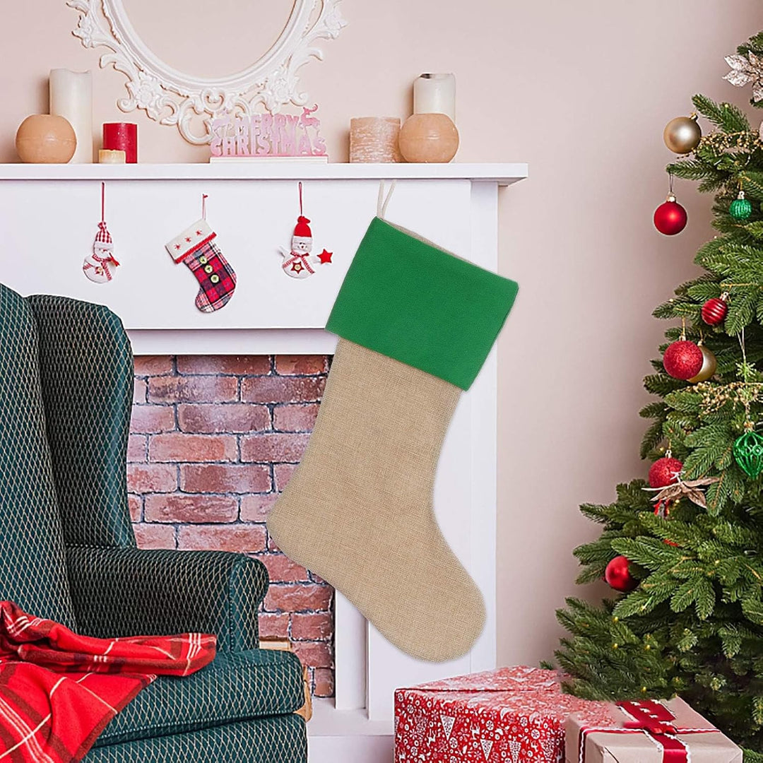 JiJiRuDU Sackleinen Weihnachtsstrumpf 6er Pack, Weihnachten hängende Taschen Weihnachtsfeiertagsstru