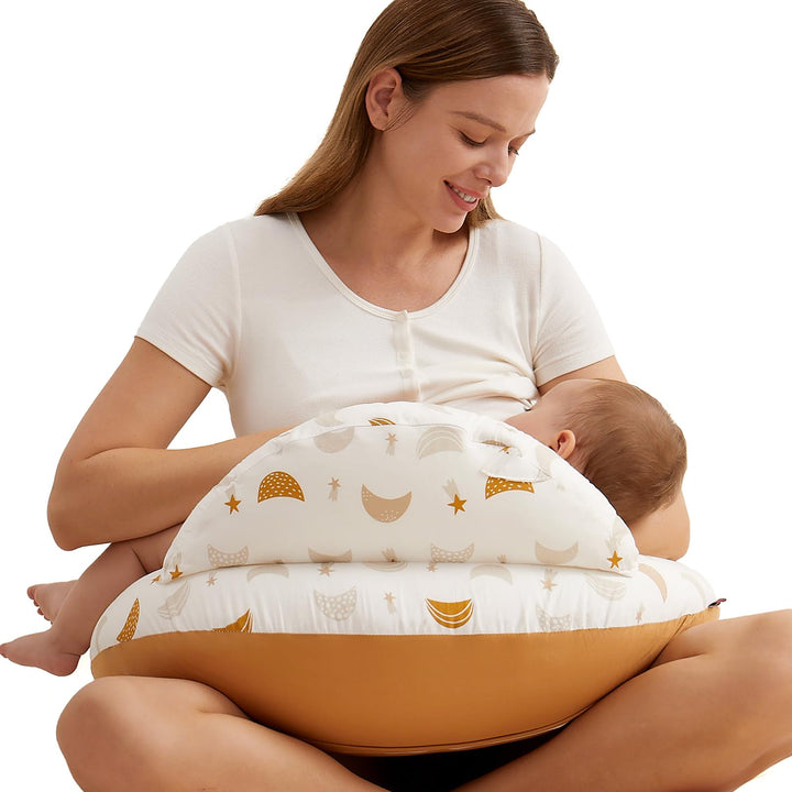 Momcozy Stillkissen mit Sicherheitsumrandung – Ergonomisches Still- und Lagerungskissen mit verstell