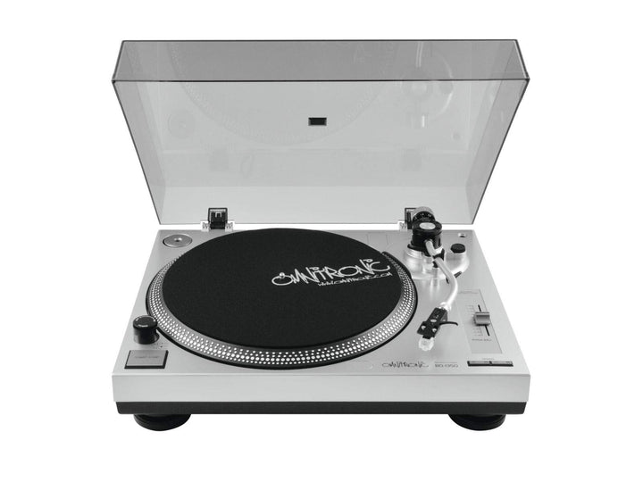 Omnitronic BD-1350 Plattenspieler Silber | Riemengetriebener DJ-Turntable | Lieferung inkl. Tonabneh