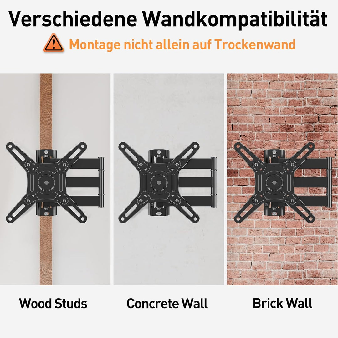 ELIVED TV Wandhalterung Schwenkbar Neigbar, Fernseher Wandhalterung Ausziehbar für die meisten 14-42