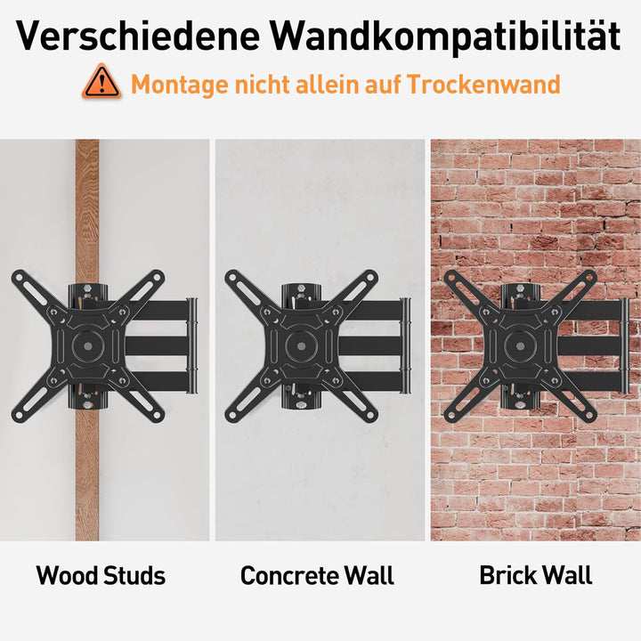 ELIVED TV Wandhalterung Schwenkbar Neigbar, Fernseher Wandhalterung Ausziehbar für die meisten 14-42