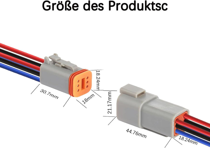 DT Stecker Connectors,Deutscher Stecker KFZ 6 Polig,Steckverbinder Wasserdichter,DT Serie Kabelsteck