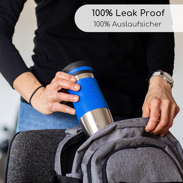 Milu Thermobecher 370ml 450ml Isolierbecher Kaffeebecher to go - 100% Auslaufsicher - Trinkbecher au
