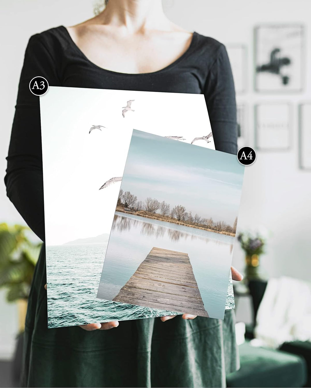 Heimlich® Premium Poster Set OHNE Bilderrahmen | 2 x DIN A3 & 4 x DIN A4 - ca. 30x42 & 21x30 | Stilv