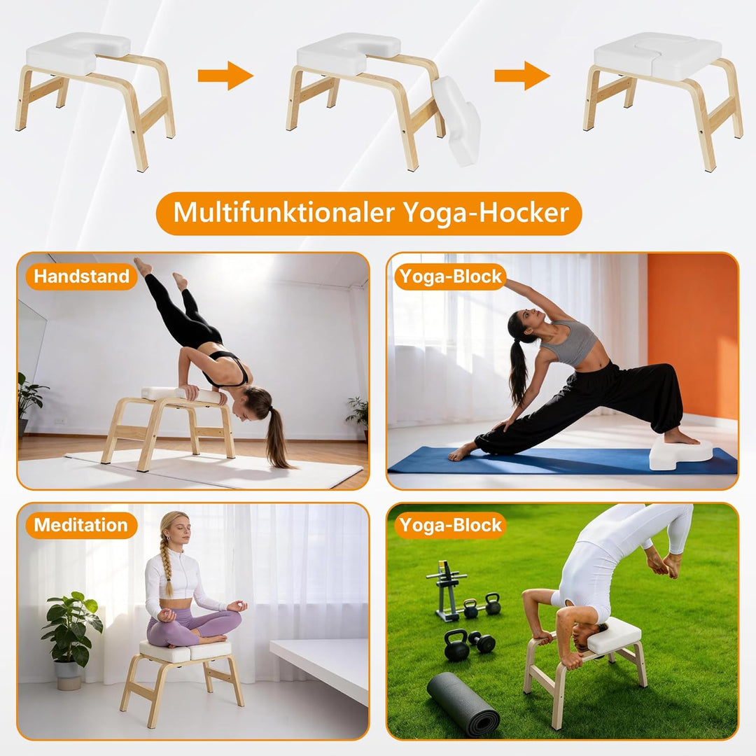 AKOZLIN Yoga Kopfstandhocker Hochwertiger Yoga Hocker inkl,150 kg 6,3 cm Dicke, wasserdichte Polster