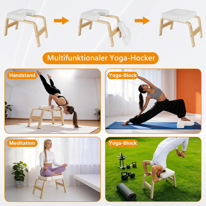 AKOZLIN Yoga Kopfstandhocker Hochwertiger Yoga Hocker inkl,150 kg 6,3 cm Dicke, wasserdichte Polster