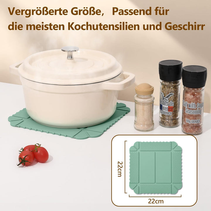 Magnetische Silikon Topfuntersetzer, 3er Set Klappbarer Hitzebeständig Untersetzer (240°C), Magnetis