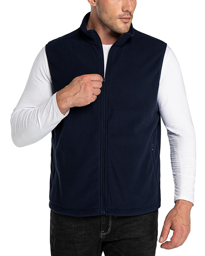 33,000ft Herren Fleece Weste Jacke Standkragen Ultraleicht Outdoor Ärmellose Fleecejacke Gilets Tops