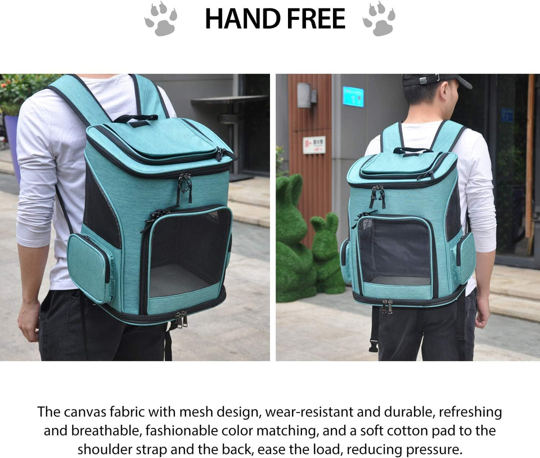 PETCUTE Hundetragetasche Katzenrucksack Haustier Rucksack Atmungsaktiv Wanderrucksack für Kleine Hun