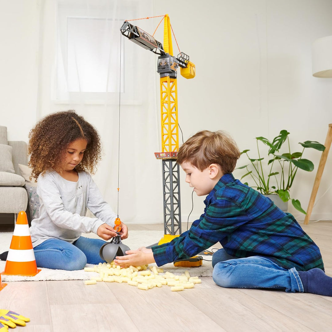 Dickie Toys - Mighty Crane (110 cm) - grosser Spielzeug-Kran mit 360°-Drehung & Abrissbirne inkl. Gr