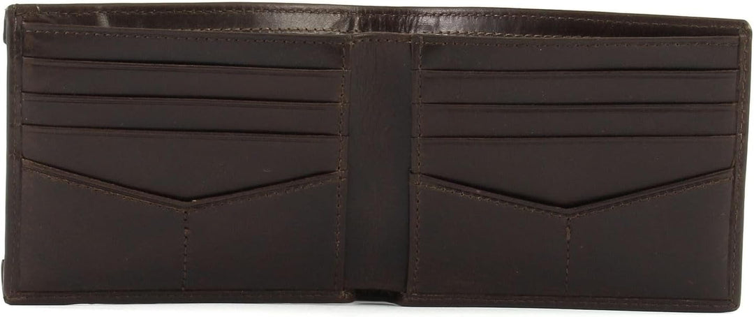 Fossil Brieftasche für Herren Derrick, 100% Leder Bifold Dunkelbraun 11,5 cm L x 2 cm B x 9 cm H ML3