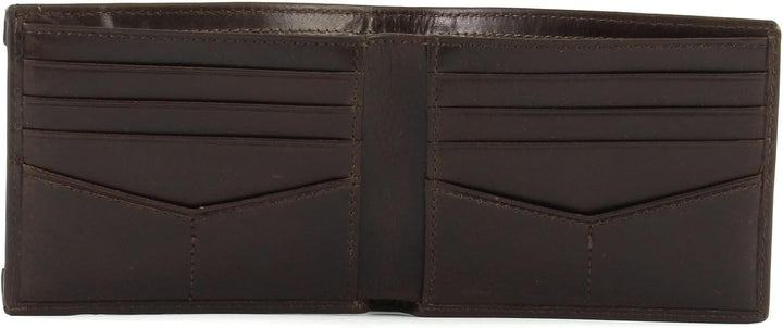 Fossil Brieftasche für Herren Derrick, 100% Leder Bifold Dunkelbraun 11,5 cm L x 2 cm B x 9 cm H ML3