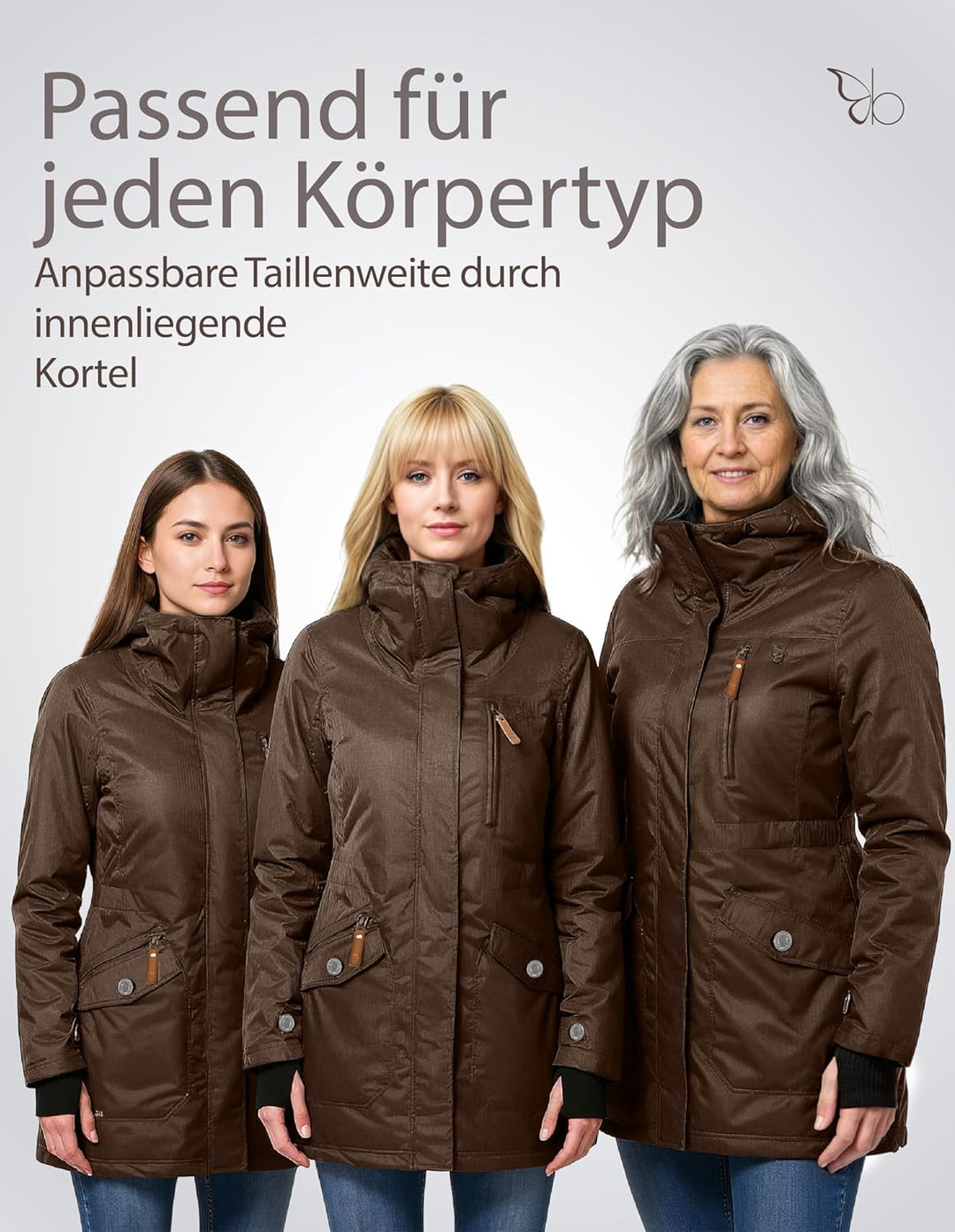 berydale Winterjacke Damen Parka I Warme Übergangsjacke I Atmungsaktiv, wind- und wasserdicht I 5.00