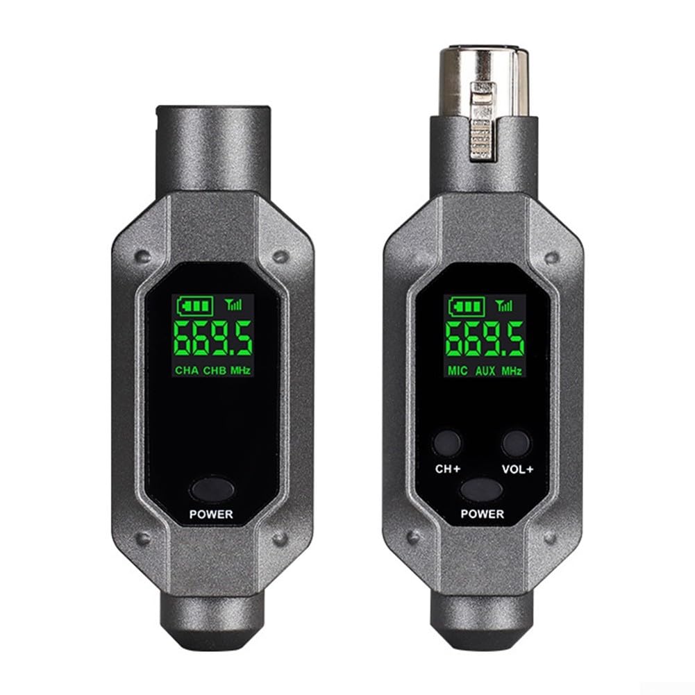 SPORTARC Drahtloser Xlr-Sender und XLR-Empfänger, kabelloser Mikrofon-Audio-Transmitter-Empfänger, d