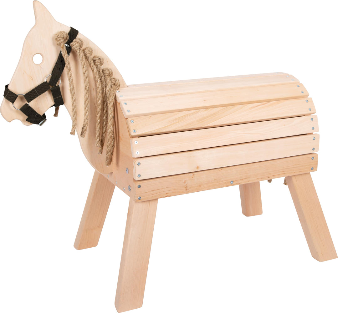 small foot Holzpferd kompakt, Reitpferd mit Halfter für Kinder, für Drinnen und Draussen geeignet, a