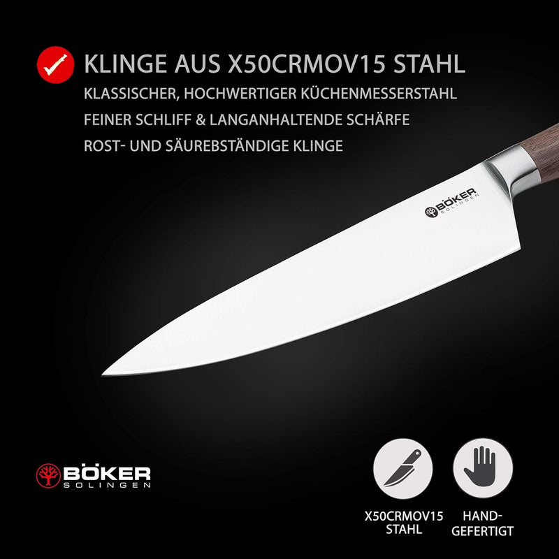 BÖKER SOLINGEN® Core Küchenmesser klein - geschmiedetes Chefmesser 16 cm extrem scharf - Premium Koc