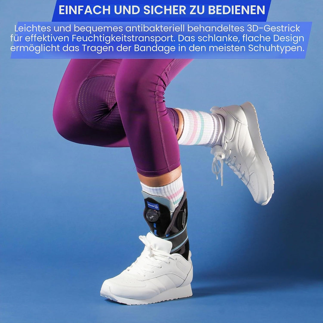 Malleo Dynastab Fussgelenkbandage Boa mit Scroll-Rad-Schiene zur Verspannung, Erholung oder Kontinui