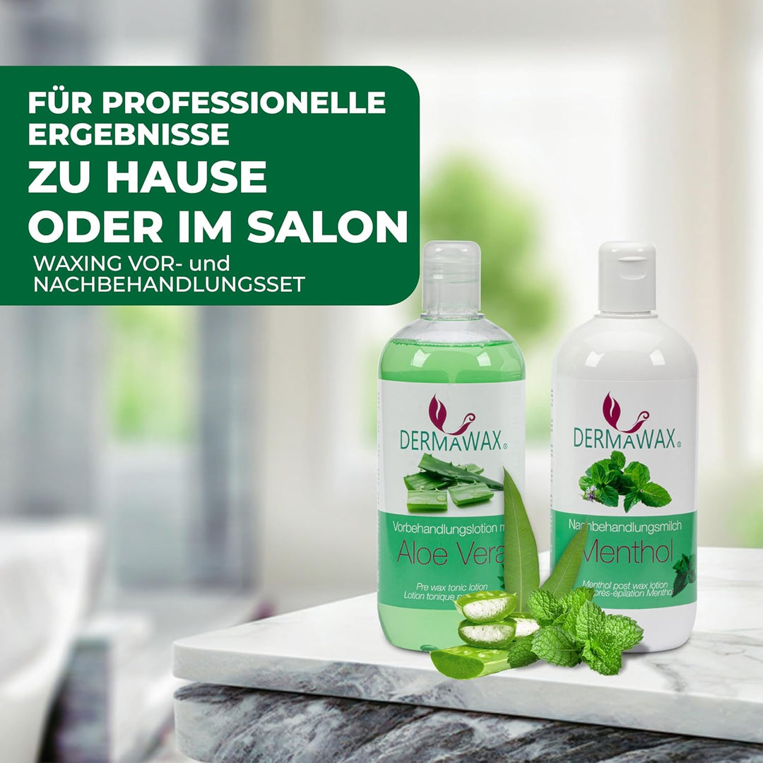Dermawax Waxing Vor- und Nachbehandlung Set Hautpflege Tonisierende Vorbehandlungslotion Cleanser mi