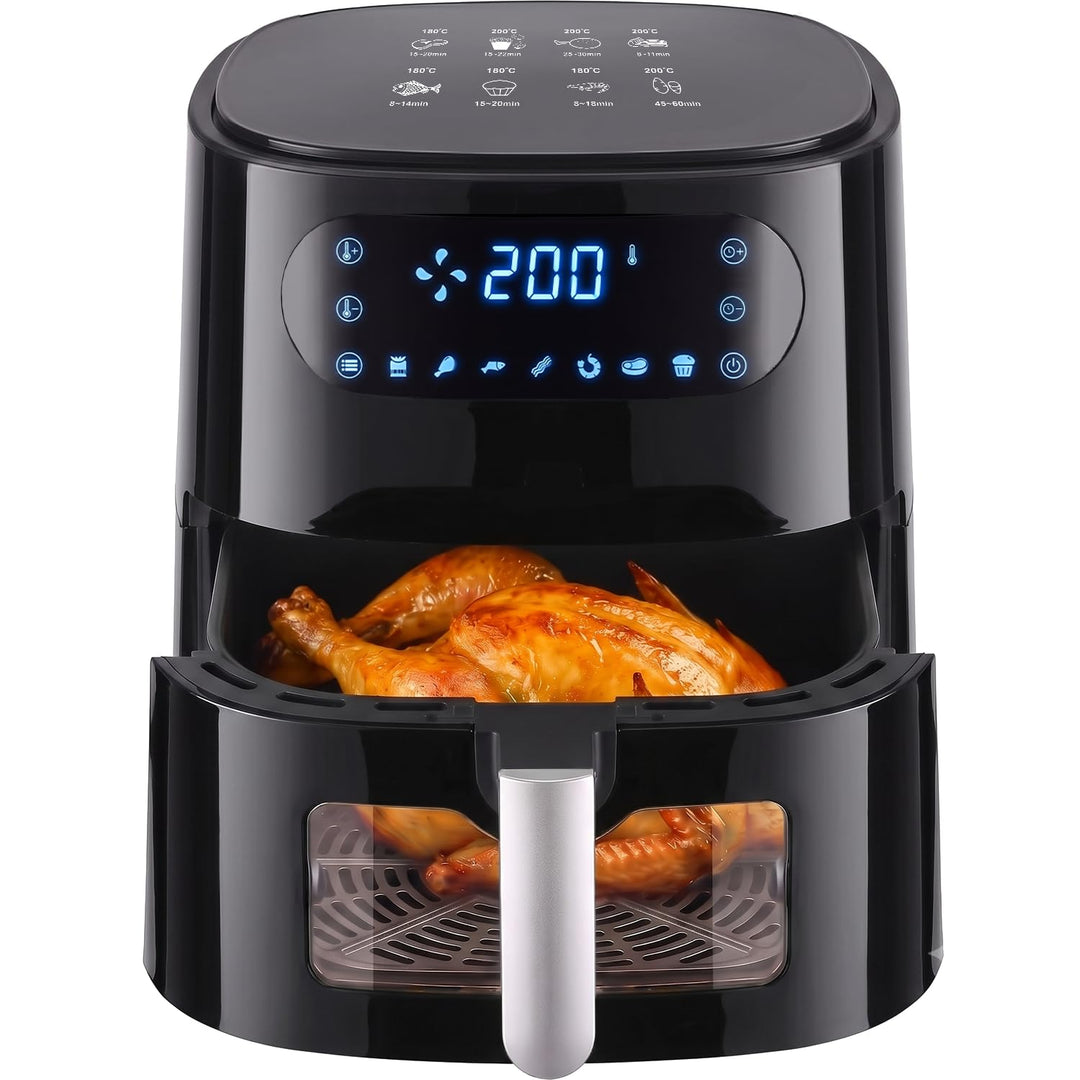 Citybee 6L Heissluftfritteuse mit beleuchtetem Sichtfenster - Extra Leiser Airfryer, 7 Programme &amp; T