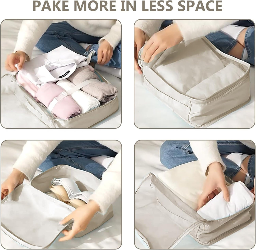 Adorila 8er-Set Packwürfel für Reisen, Gepäckverpackungs-Organizer für Damen, Netz-Gepäck-Organizer-