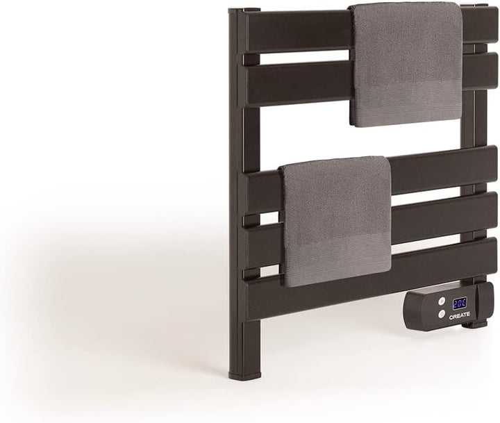 CREATE / WARM Towel Mini 150W / Elektrischer Badheizkörper Schwarz / 52,3x8x55,8cm / Leise, geringer