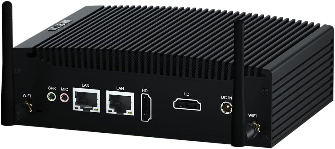 HYSTOU Lüfterloser Industrie Mini PC i5 7300U, Fanless Mini PC 16GB Ram DDR4 512GB SSD 4K Doppel Dis
