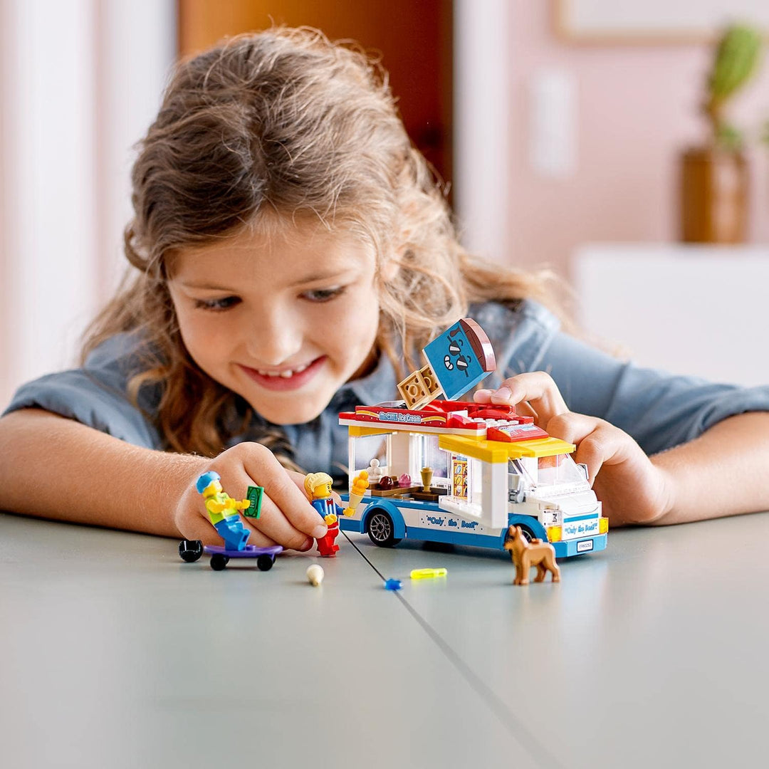 LEGO 60253 City Great Vehicles Eiswagen, Kreatives Spielzeug Mit Skater- Und Hundefigur, Geschenk Fü