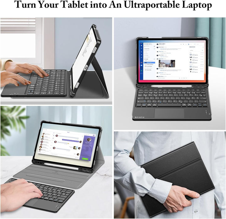 FINTIE Tastatur Hülle für Samsung Galaxy Tab S10 Lite/S10 FE/S9 FE 10.9" & S9 11" Tablet, Deutscher