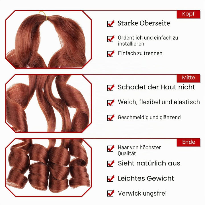 Xtrend 22 Inch Pre Stretched Bouncy Loose Wavy Braiding Hair 8 Packs Copper Red French Curly Braidin