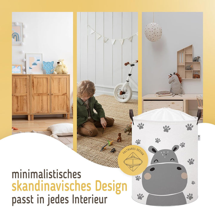 SIPO XL Baumwoll‑Organizer &amp; faltbarer Wäschekorb – mit wasserdichter Innenbeschichtung, Zugkordel &amp;
