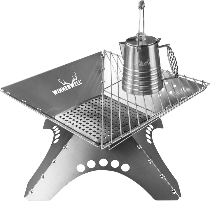 Winnerwell Flatfold Feuerstelle - XL | Portable Edelstahl Feuer Pan