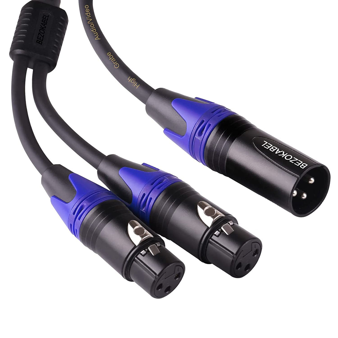 XLR-Splitterkabel - Symmetrisch, Stecker auf 2 Buchsen, Y-Splitter, 3-polig, 1 m Male to 2 Female XL