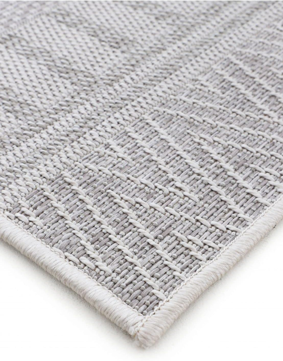 carpetfine In- und Outdoor Teppich Boho Rund Beige Flachgewebeteppich Ø 120 cm | Moderner Teppich We