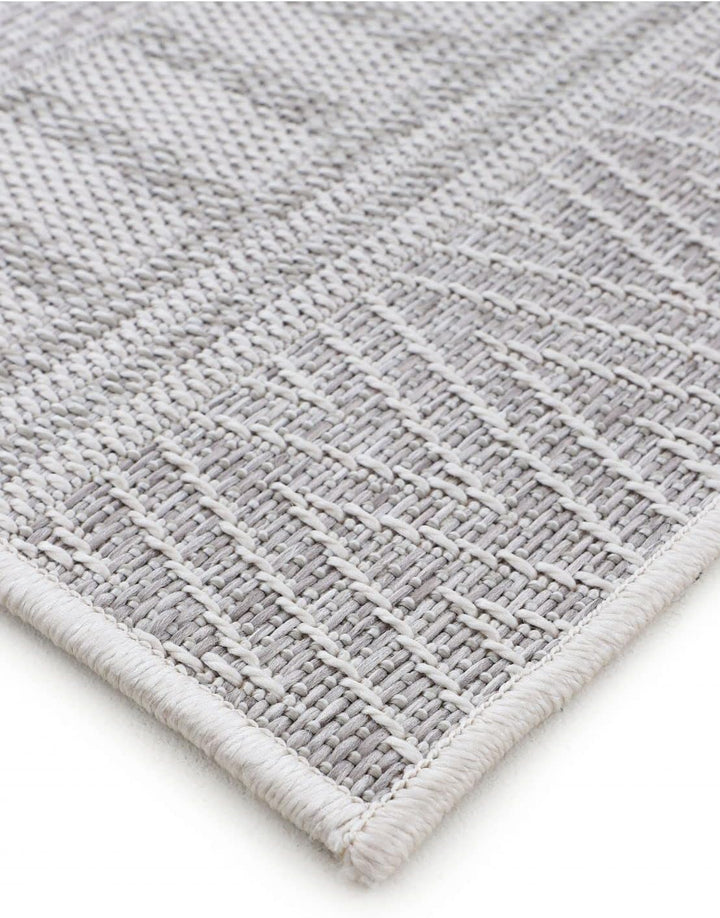 carpetfine In- und Outdoor Teppich Boho Rund Beige Flachgewebeteppich Ø 120 cm | Moderner Teppich We