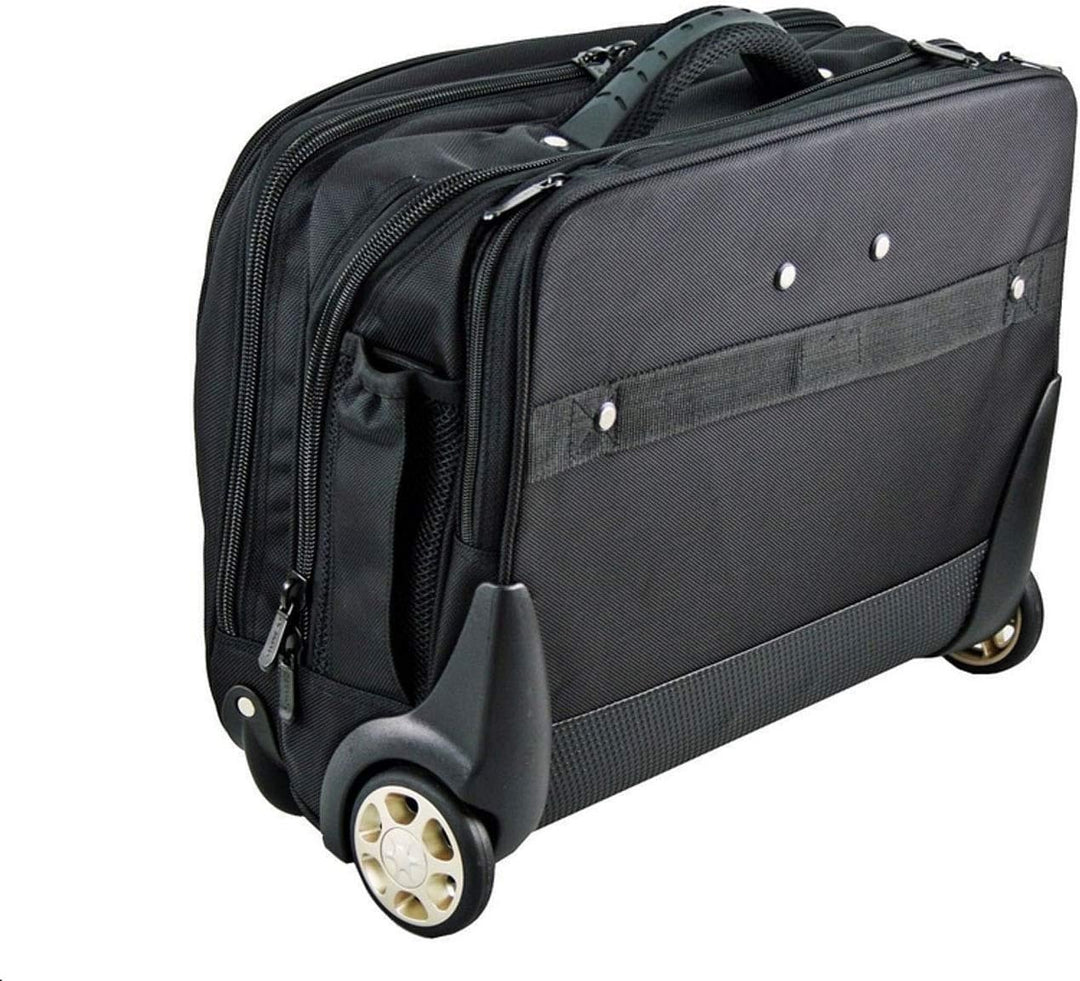 Pilotentrolley Pilotenkoffer Aktentrolley Aktenkoffer Koffer Trolley 47 cm Schwarz Dermata Bowatex