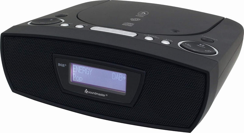 Soundmaster URD480SW DAB+ UKW Digital Radiowecker mit CD-Player MP3 Hörbuchfunktion USB Kopfhörerans