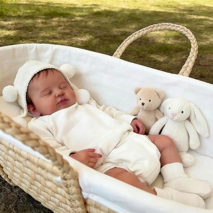 Zero pam Reborn Baby Mädchen,50CM- Reborn Puppe Lebensecht Silikon Baby, Puppen Wie Echt, Realistisc