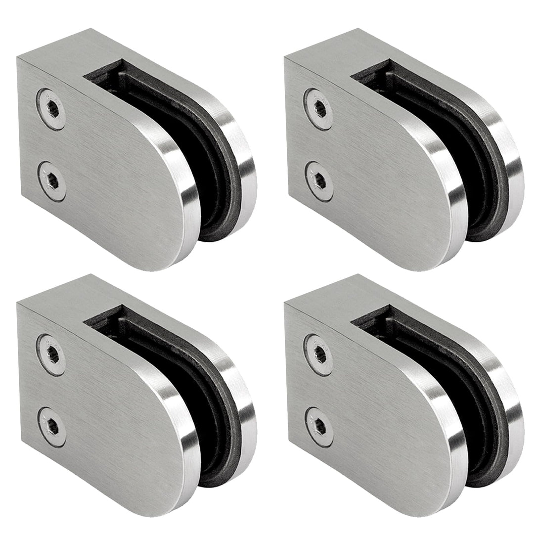 PRIOstahl Glashalter 4 Stück Glasklemmen Klemmhalter Glasplattenhalter 63 x 45 x 30 mm mit Sicherung