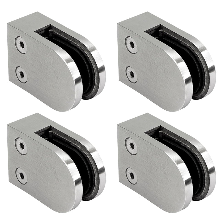 PRIOstahl Glashalter 4 Stück Glasklemmen Klemmhalter Glasplattenhalter 63 x 45 x 30 mm mit Sicherung