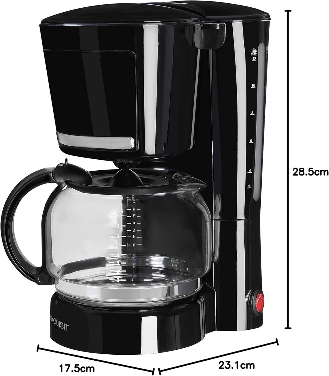 Exquisit Filterkaffemaschine KA 3102 swi | 12 Tassen Kaffee | 1x4 Filtergrösse | 870 Watt | Abschalt